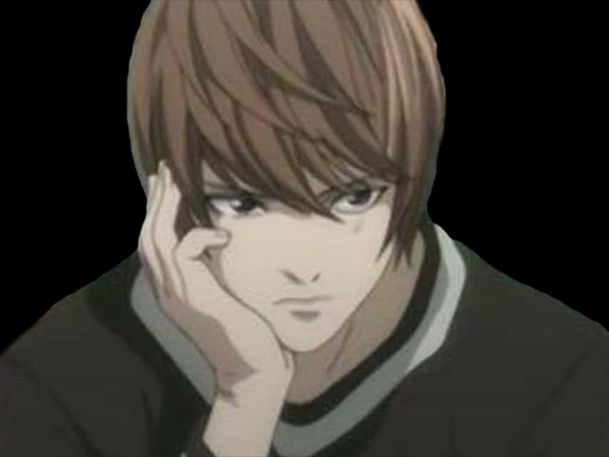 Eftertænksom animefigur Light Yagami Wallpapers