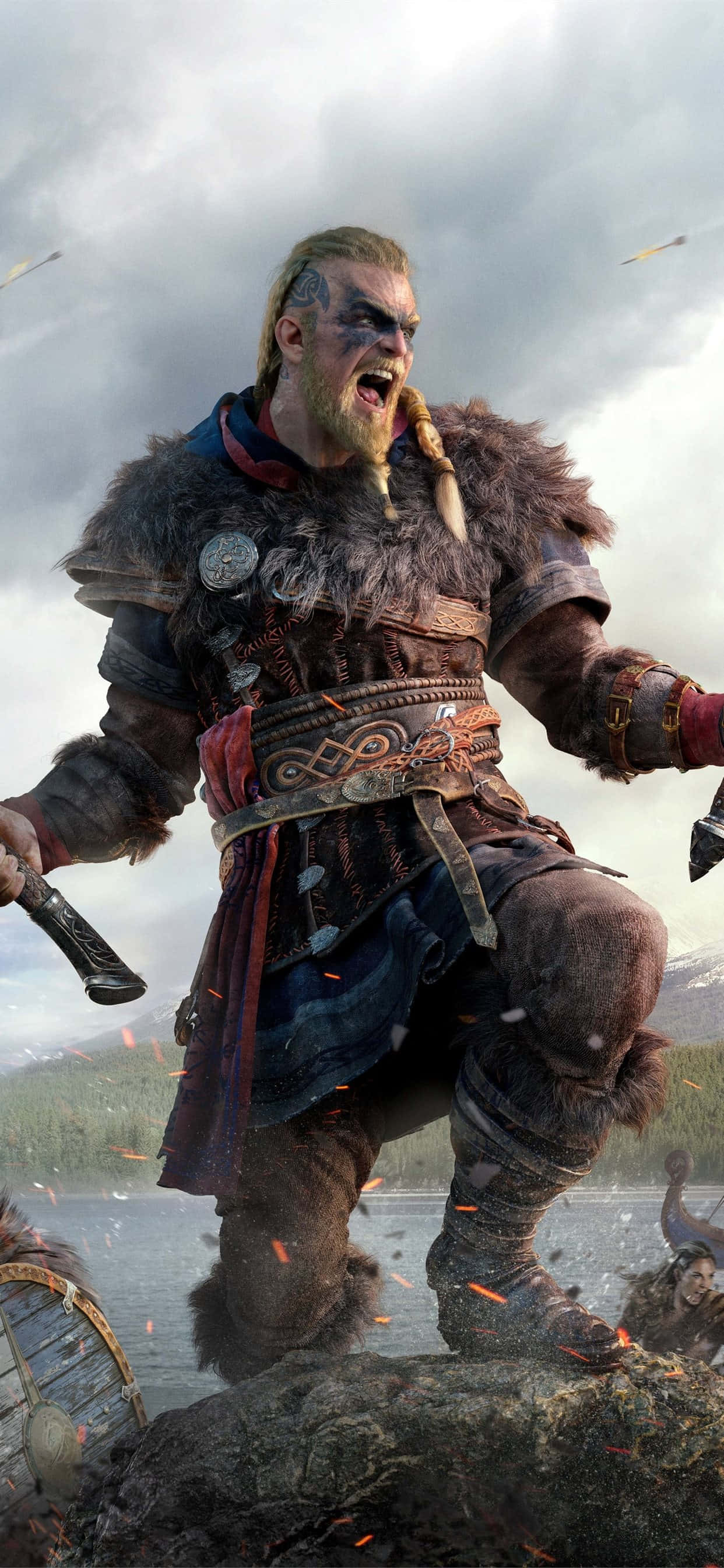 Eivor Krigsråb iPhone Xs Max Assassin's Creed Valhalla Baggrund Wallpapers