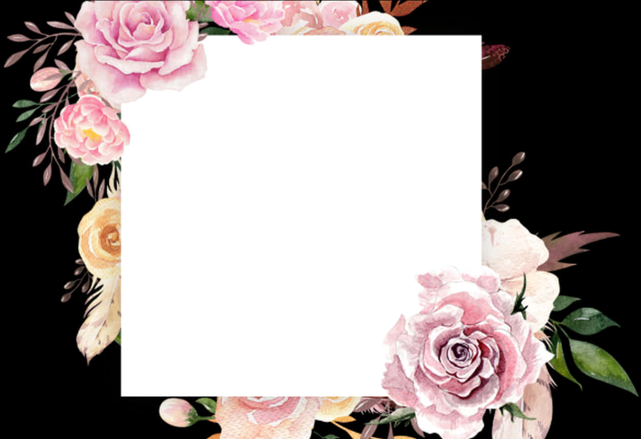 Elegant blomsterramme skabelon Wallpapers