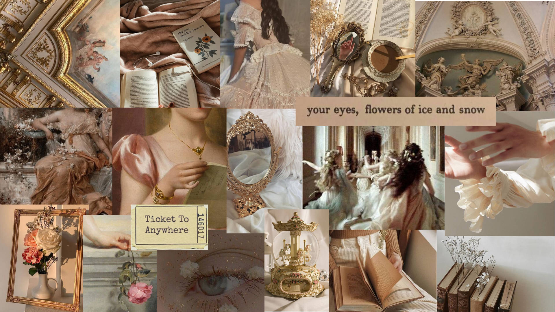 Elegant collage af prinsesseæstetik til computer Wallpapers