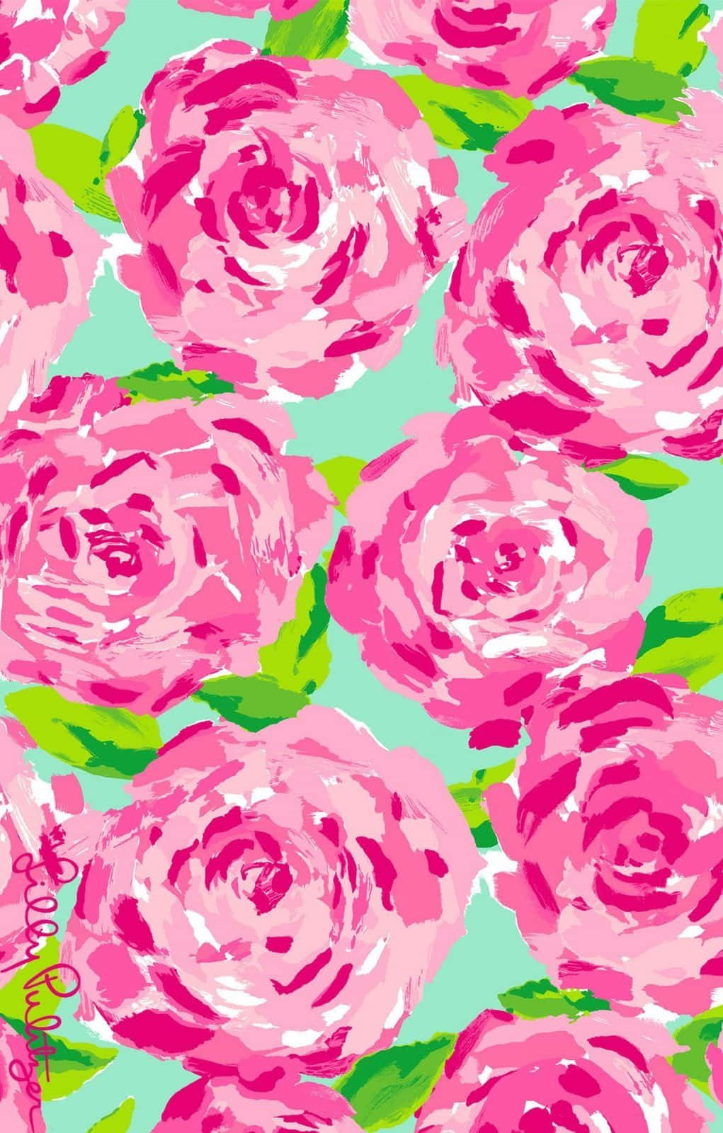 Elegant Lilly Pulitzer-mønster i levende farver Wallpapers