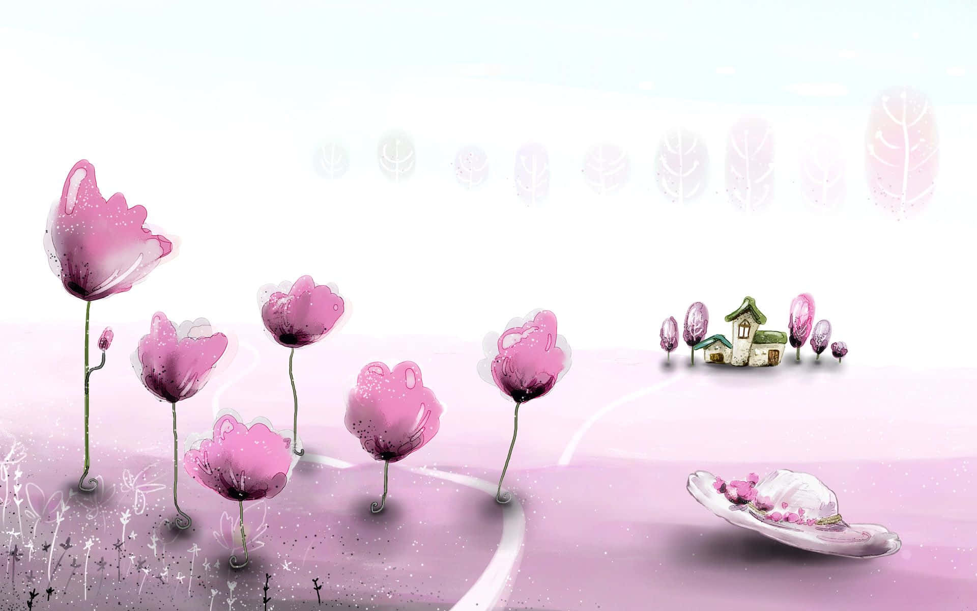 Elegant pastel pink gradient baggrund Wallpapers