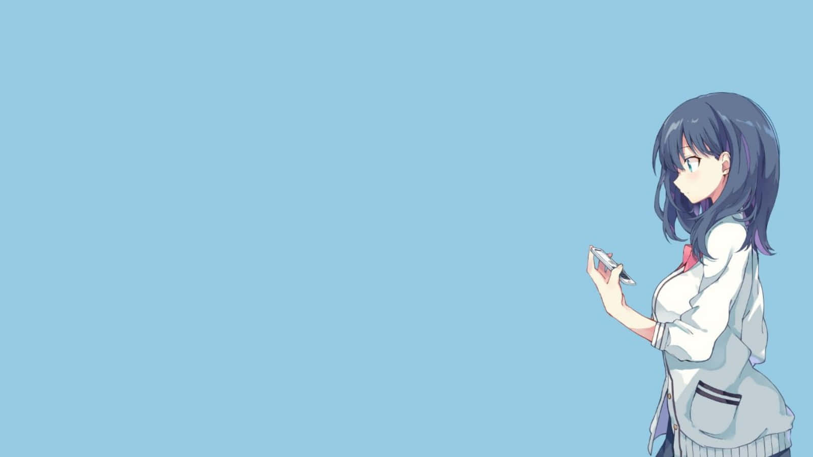Elegant pige set fra siden simpel anime Wallpapers