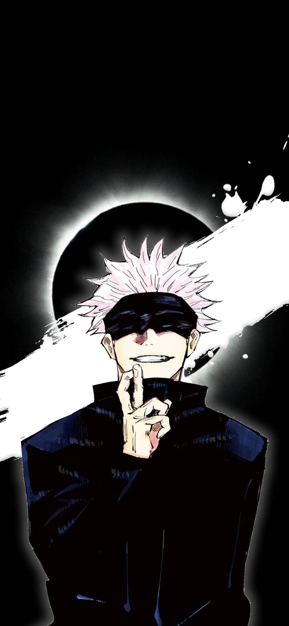 Elegant Satoru Gojo Måne Fanart - Jujutsu Kaisen Telefonbaggrund Wallpapers
