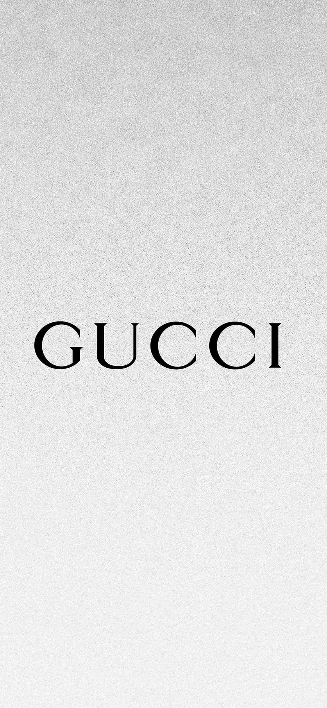 Elegant Sølv Hvid Gucci Tekst Baggrund Wallpapers