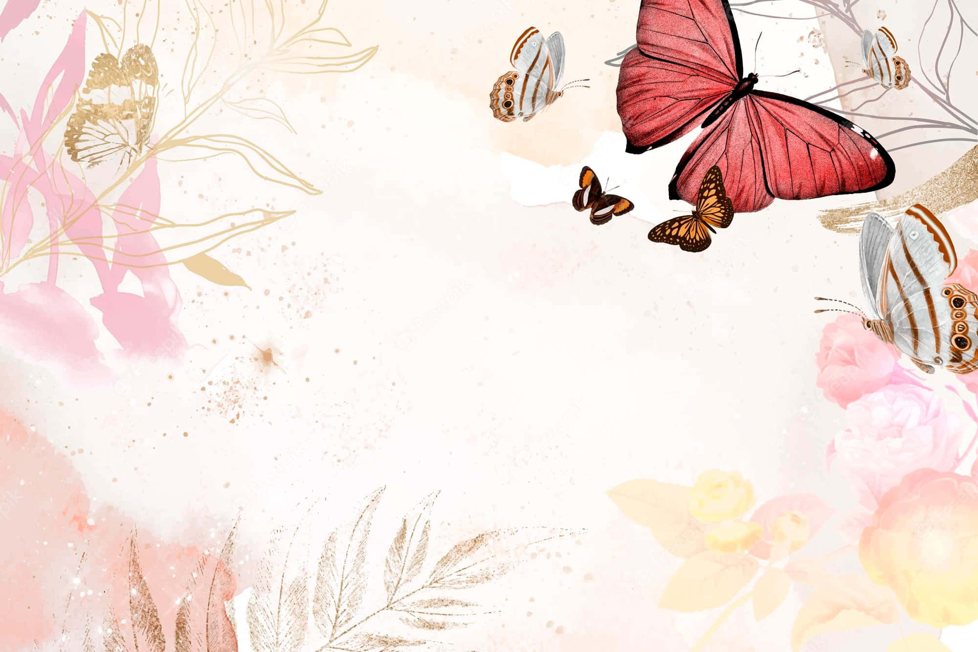 Elegant æstetisk sommerfugl på abstrakt baggrund Wallpapers