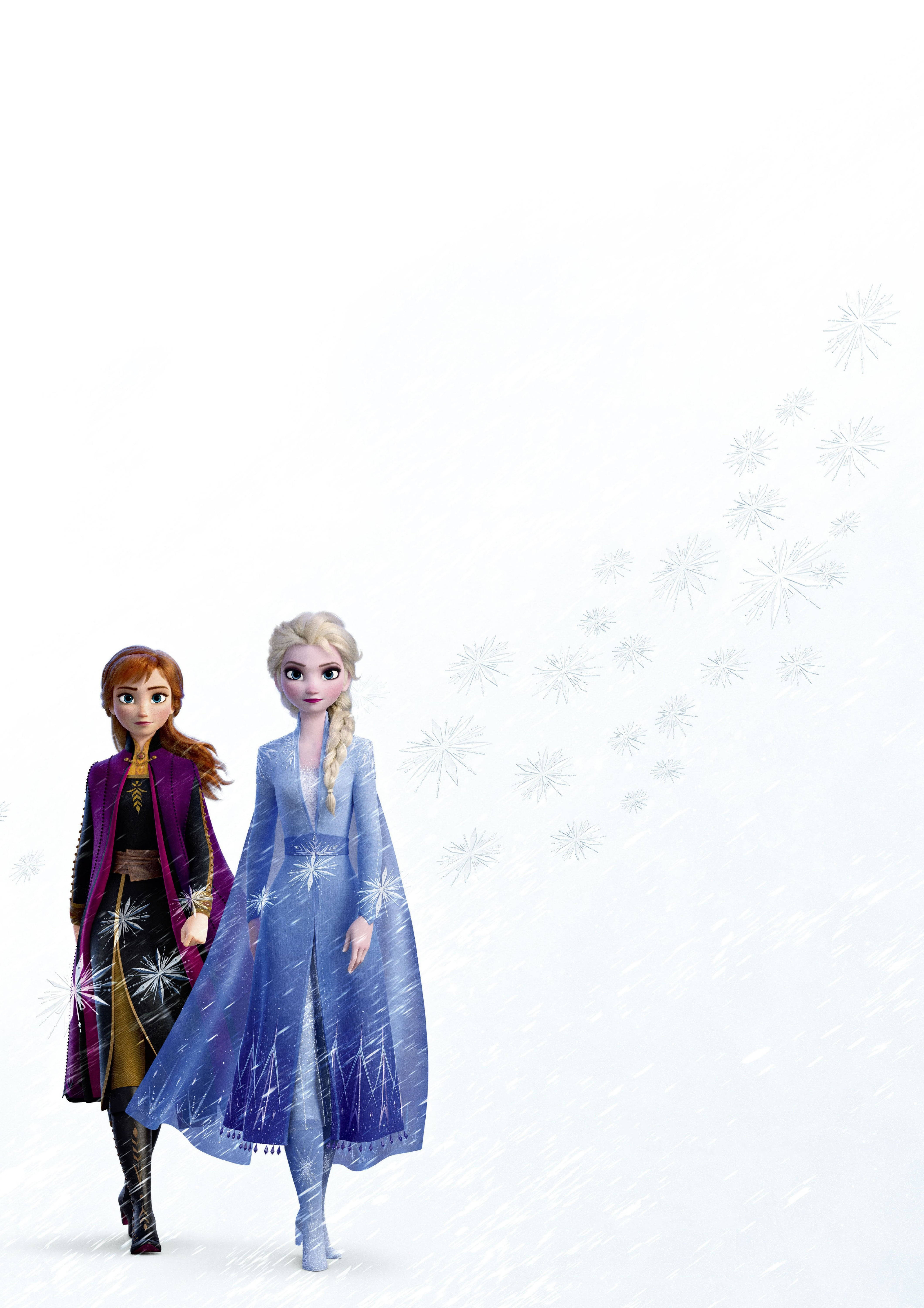 Elsa og Anna i hvidt Wallpapers