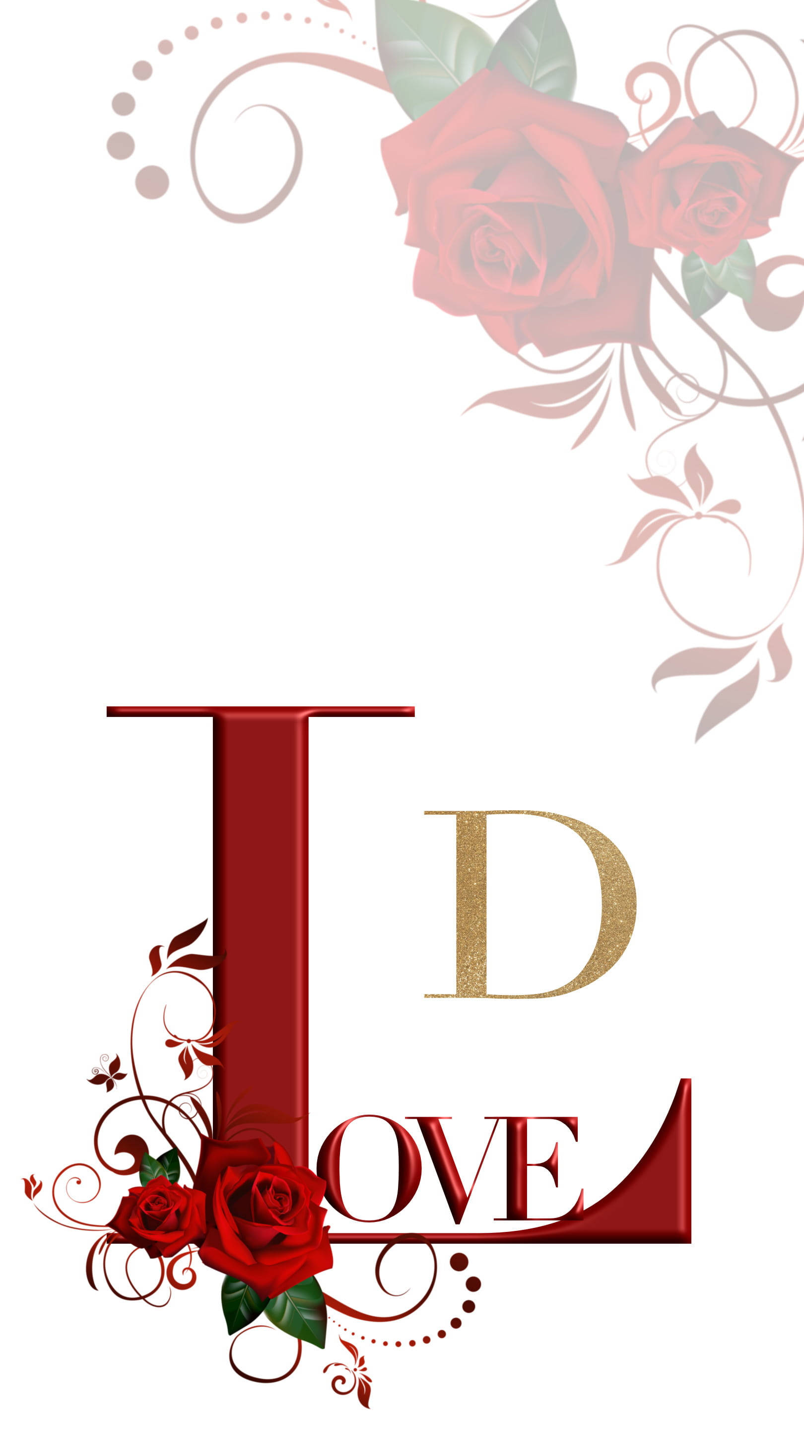 Elsk D med roser Wallpapers