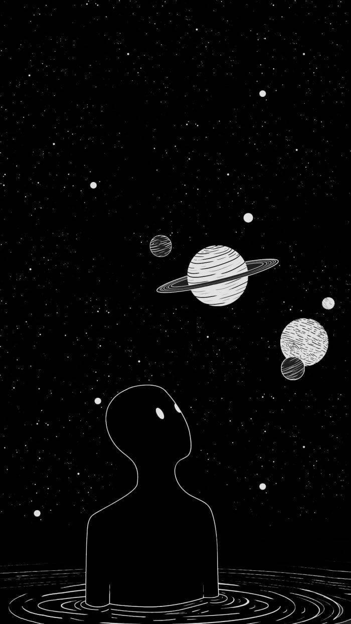 Emo æstetik med planeter Wallpapers