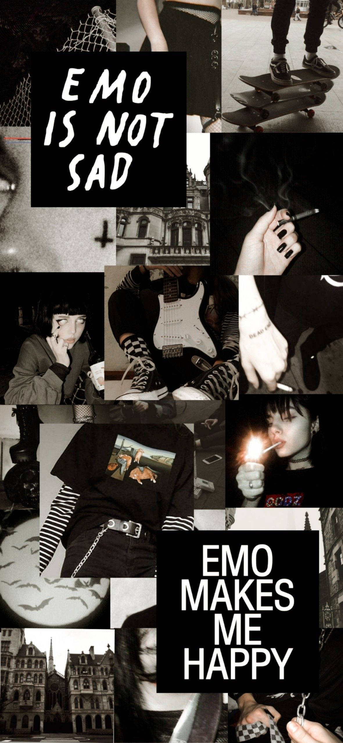Emo Æstetisk Sort Collage Wallpapers