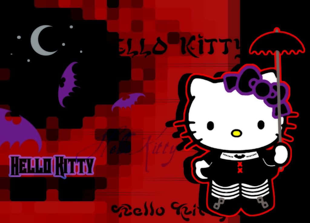Emo Hello Kitty Halvmåne Wallpapers