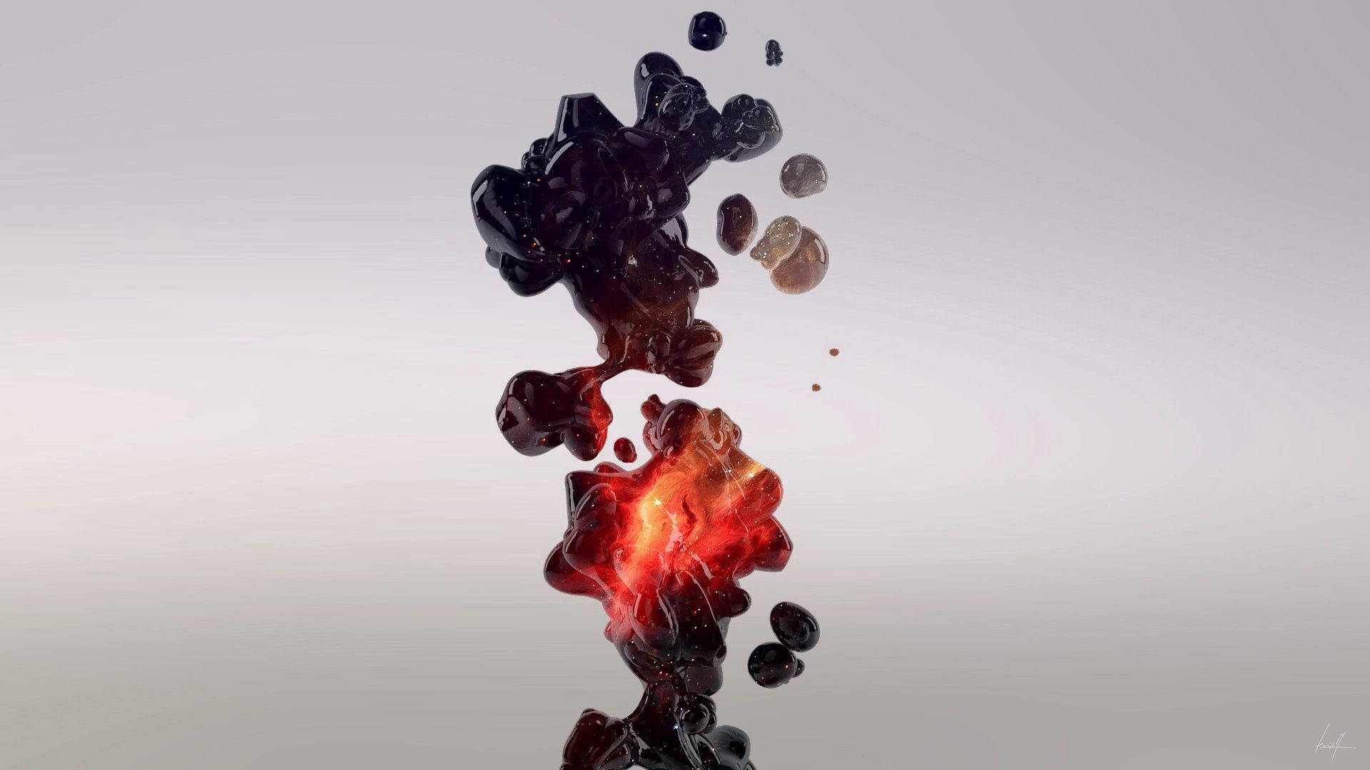 En abstrakt belysning af en sort væske Wallpapers