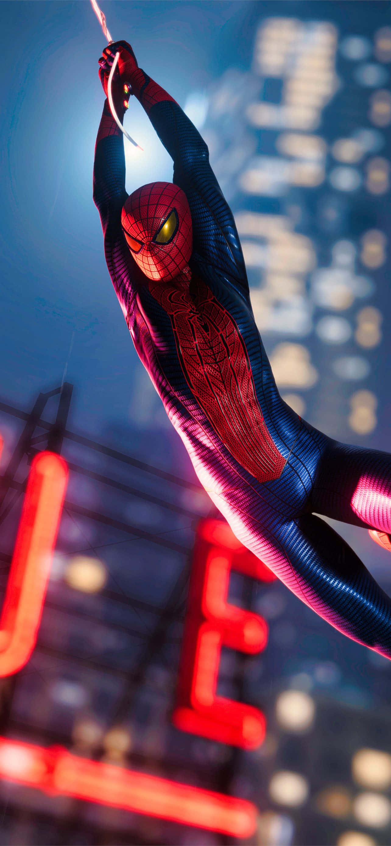 En actionfyldt scene fra Spiderman Wallpapers