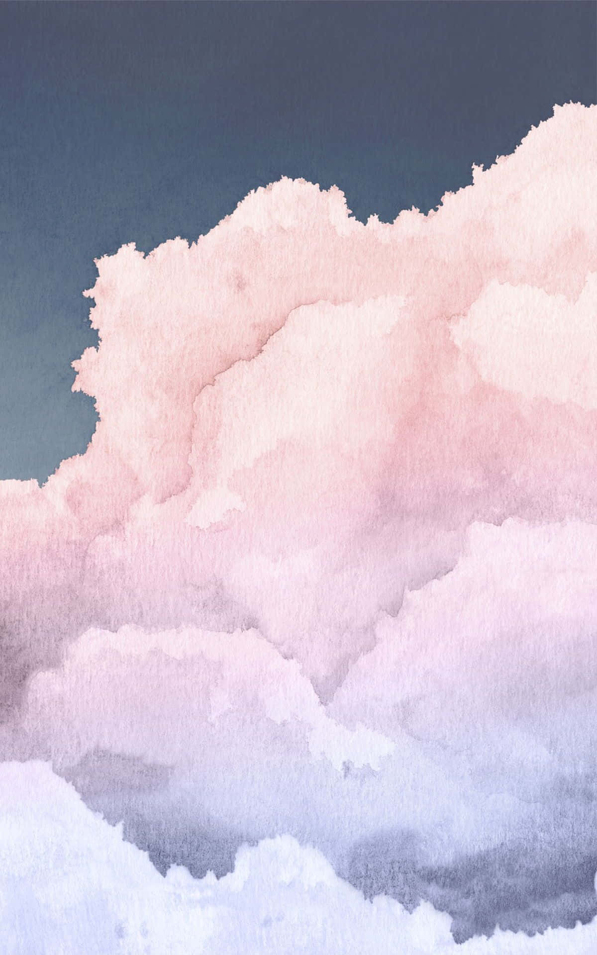 en akvarelmaleri af skyer i lyserød og blå Wallpapers