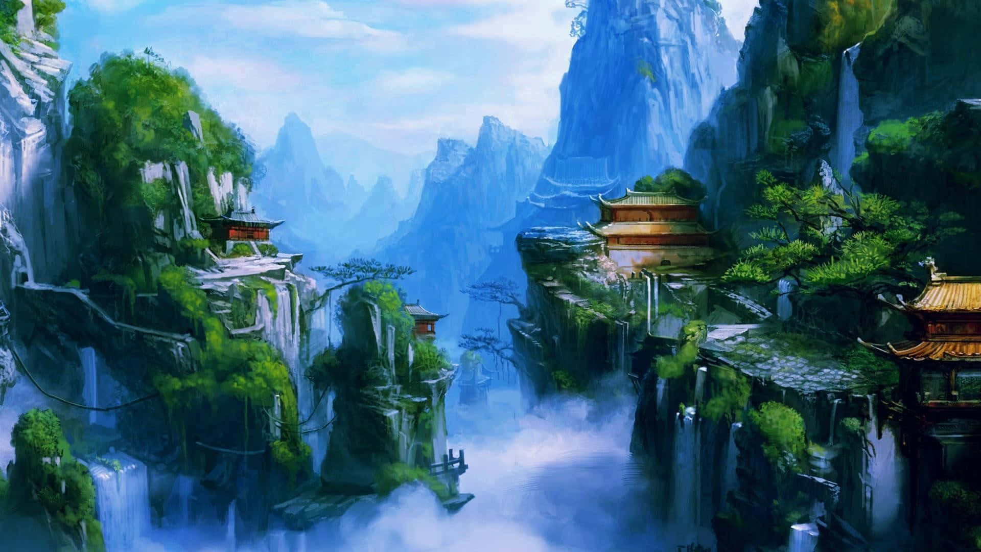 En anime landskabsskønhed, der beroliger dig Wallpapers