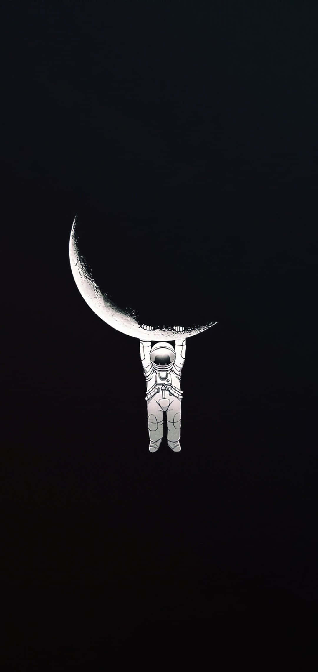 en astronaut holder en måne i sine hænder Wallpapers