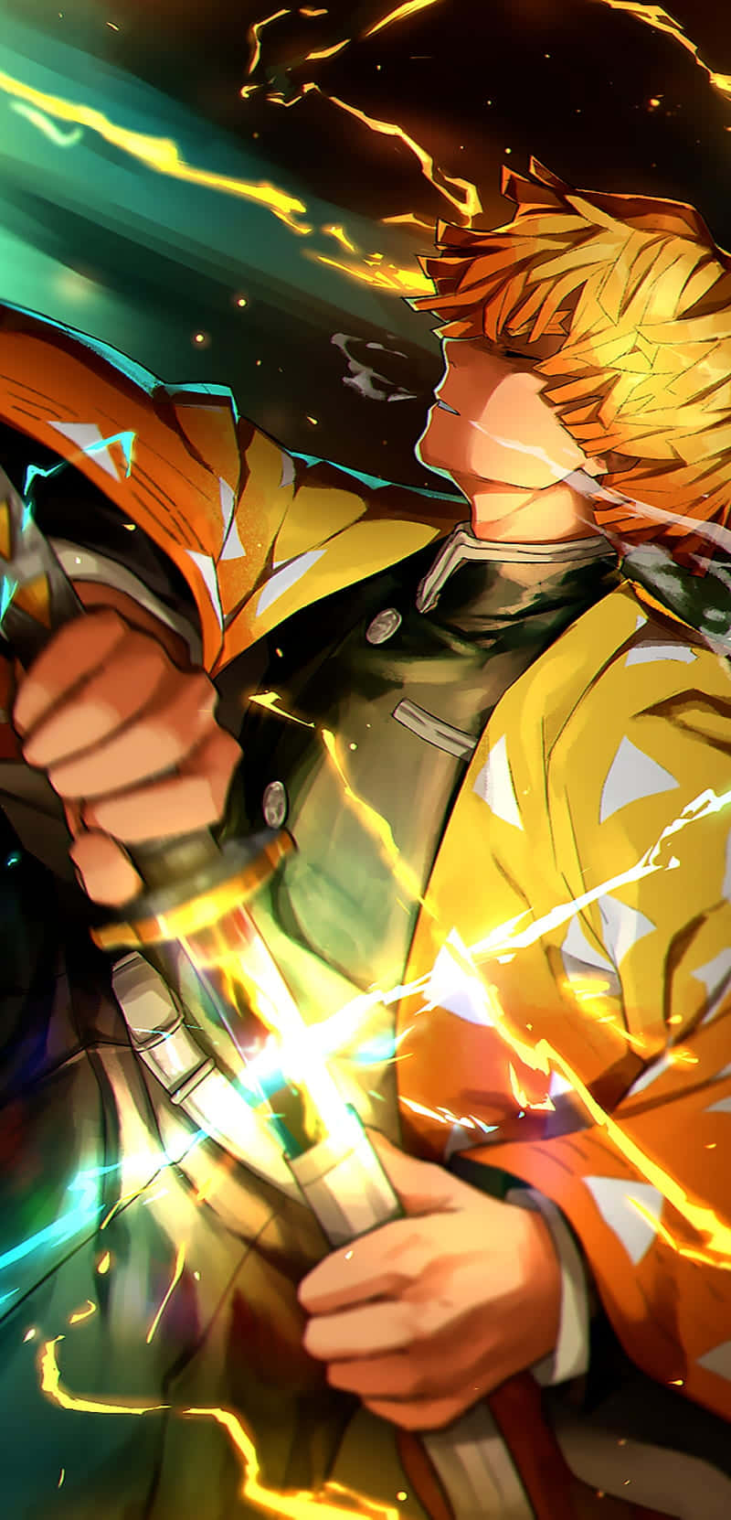 En beslutsom Tanjiro Kamado kæmper mod ondskabens kræfter Wallpapers