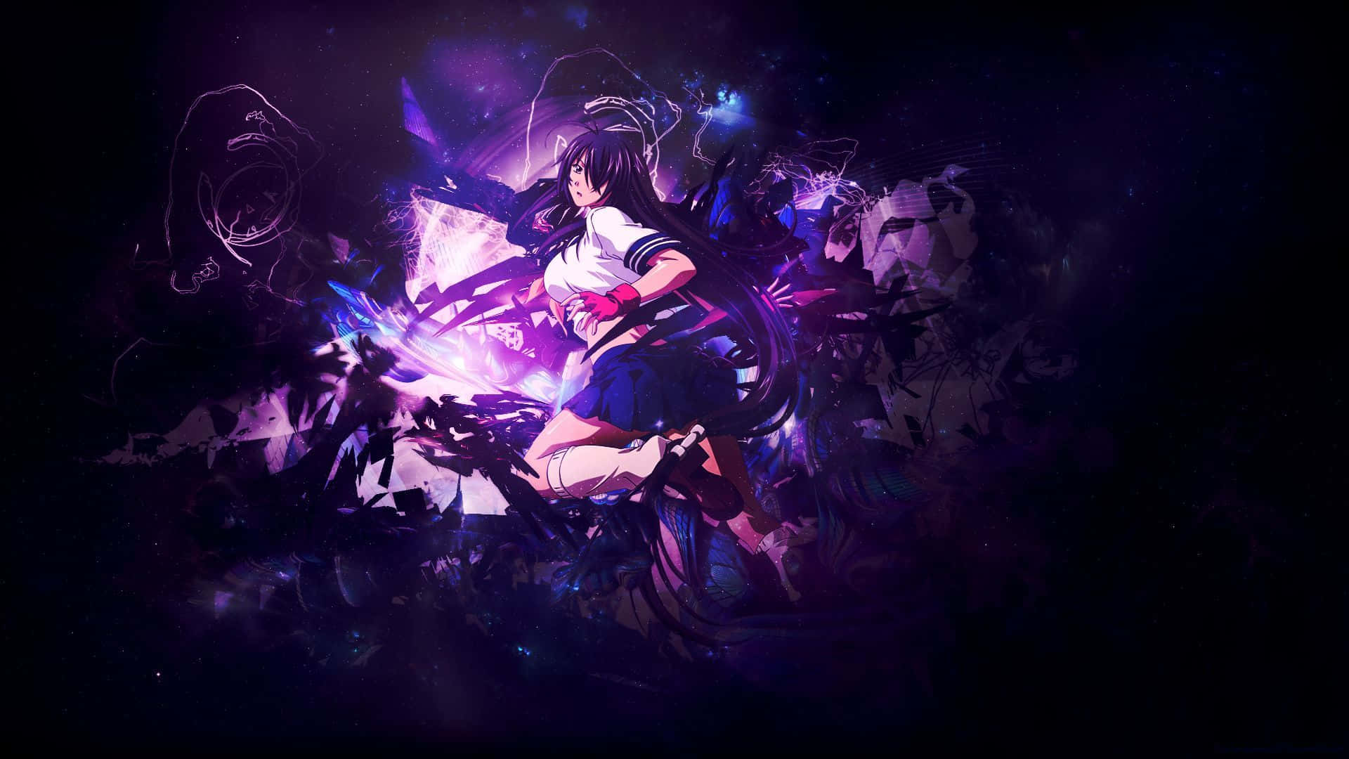 En betagende scene af en fantastisk lilla anime-verden Wallpapers