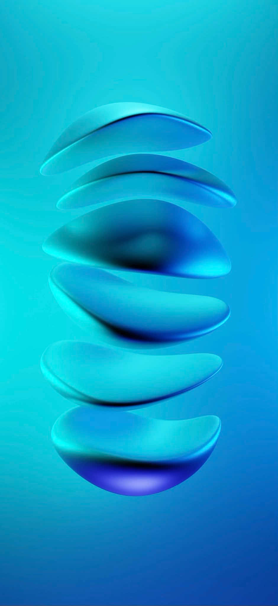 en blå abstrakt baggrund med en blå kugle Wallpapers