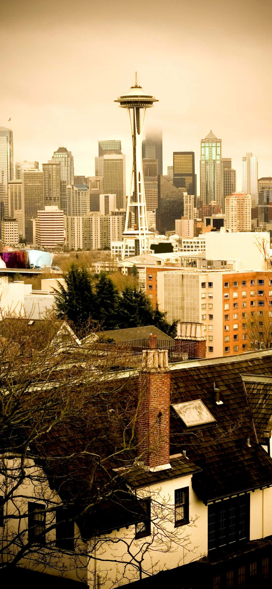 en by med et space needle Wallpapers