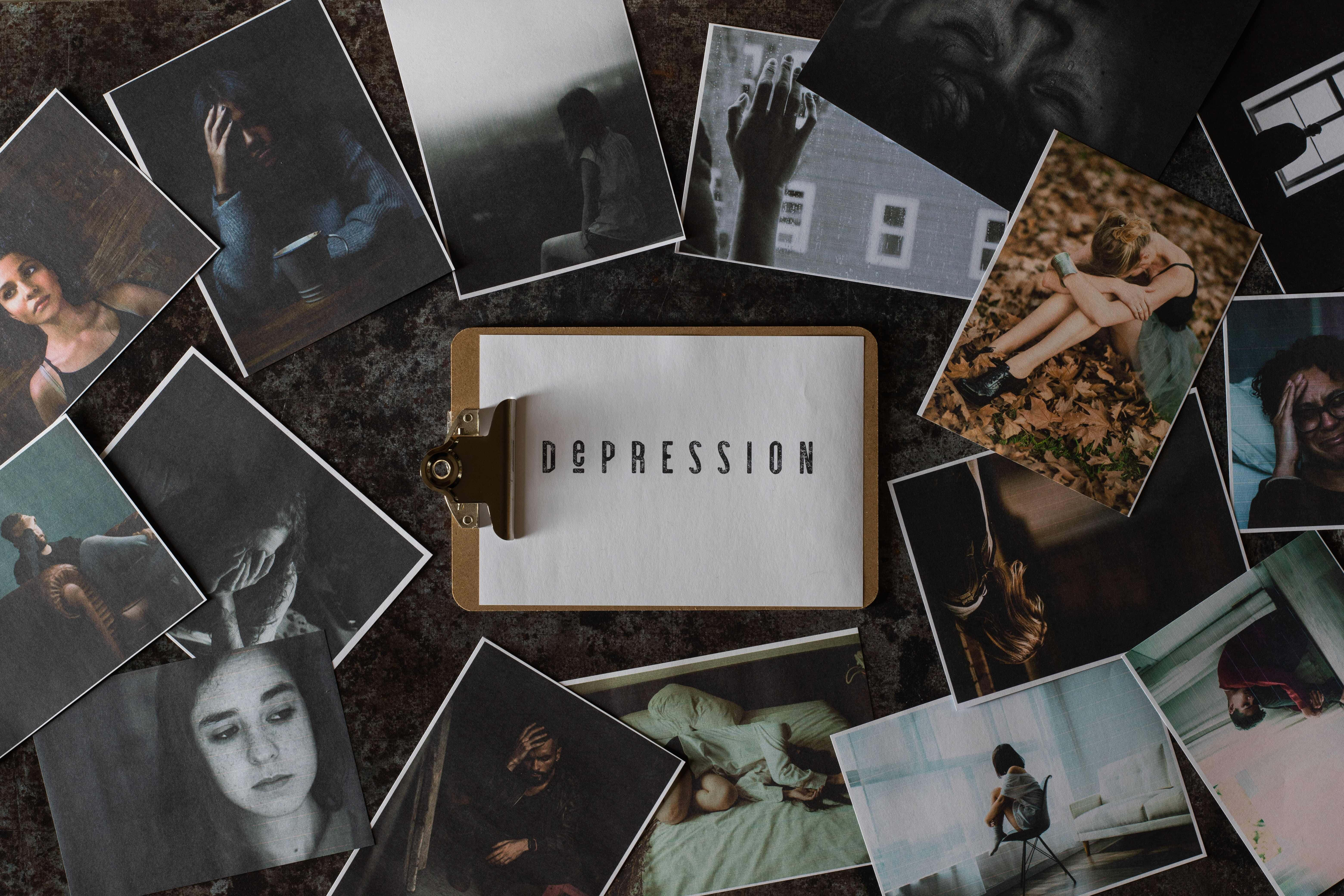 en clipboard med billeder af depression Wallpapers