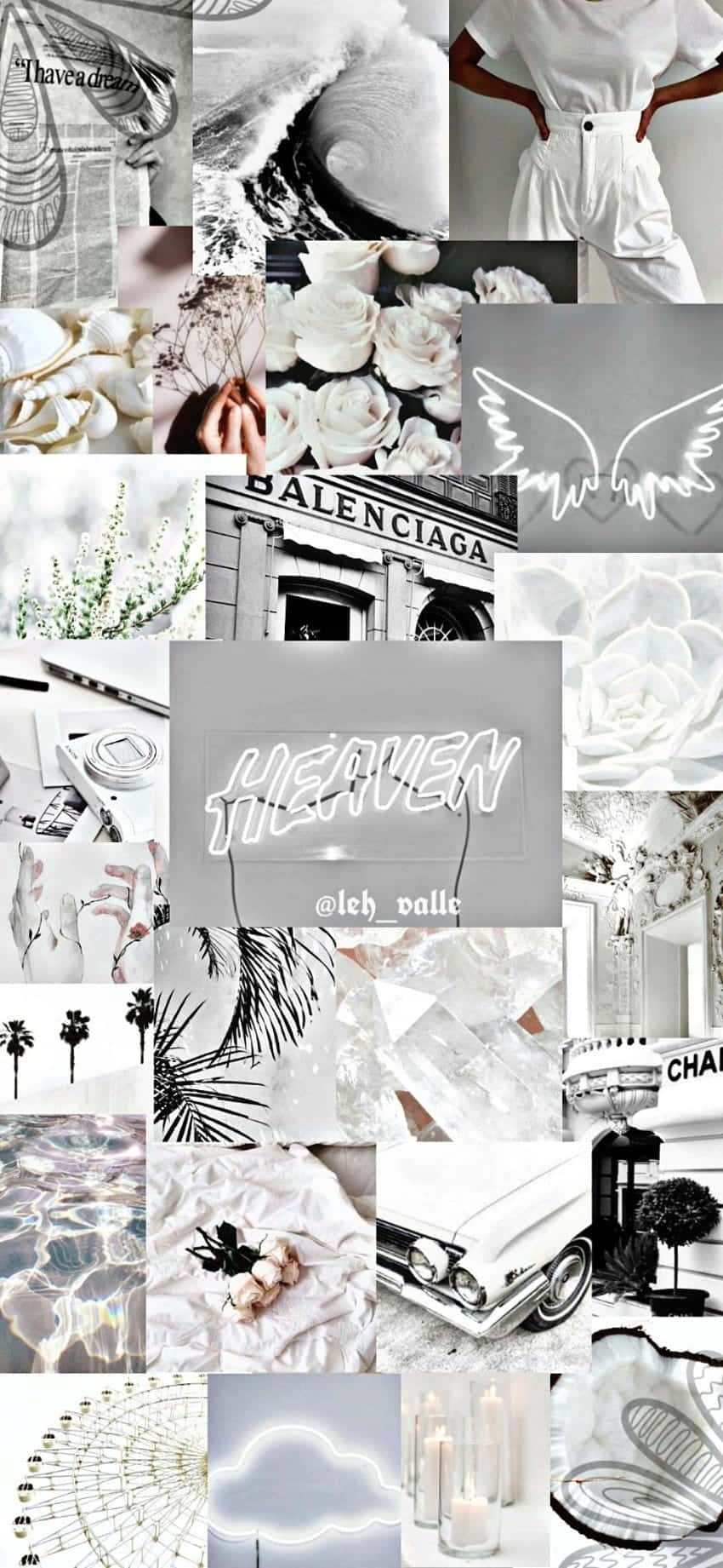 En collage af billeder af hvide og sorte genstande Wallpapers