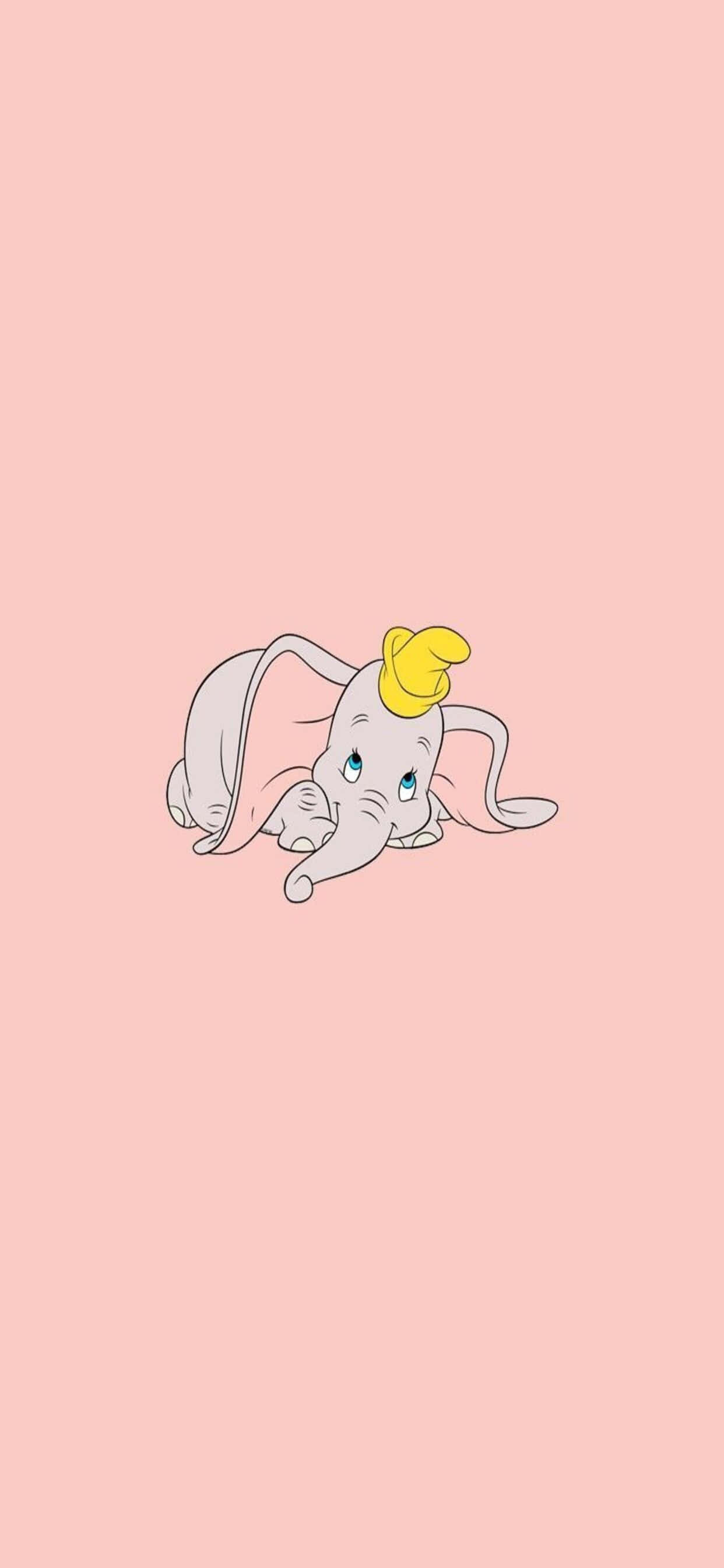 en elefant med en gul hat på en lyserød baggrund Wallpapers