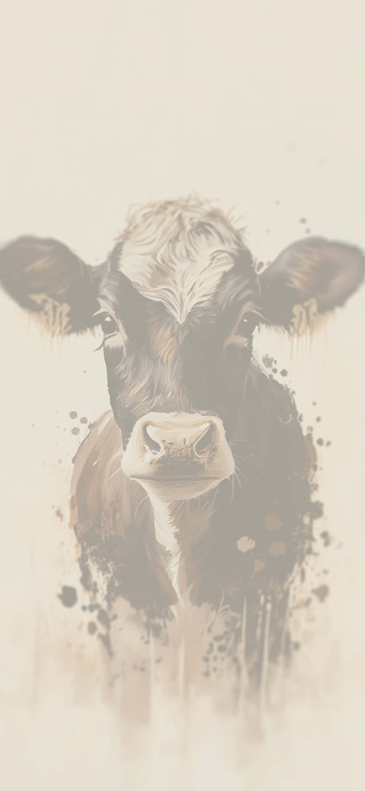 En fantastisk smuk Hereford-ko i et felt med vilde blomster. Wallpapers