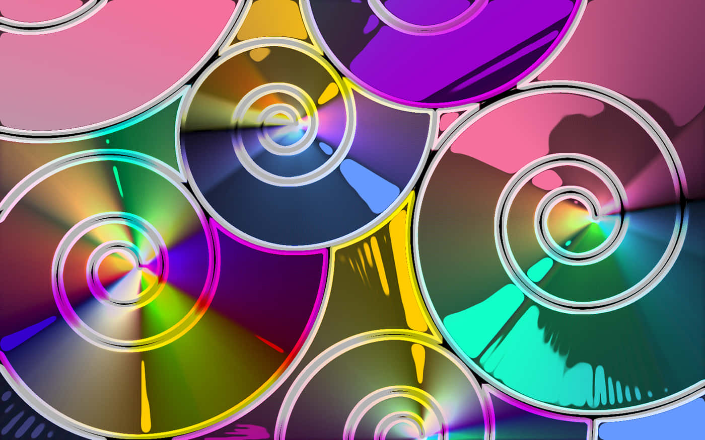 en farverig cd med en farverig baggrund Wallpapers