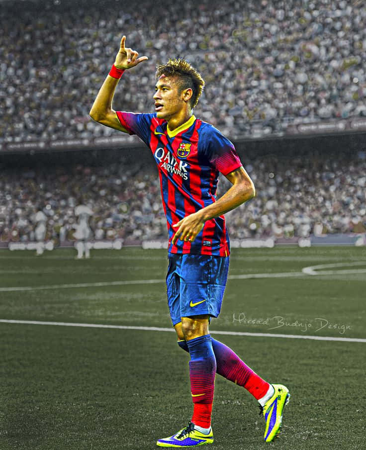 En fodboldspiller fejrer Wallpapers