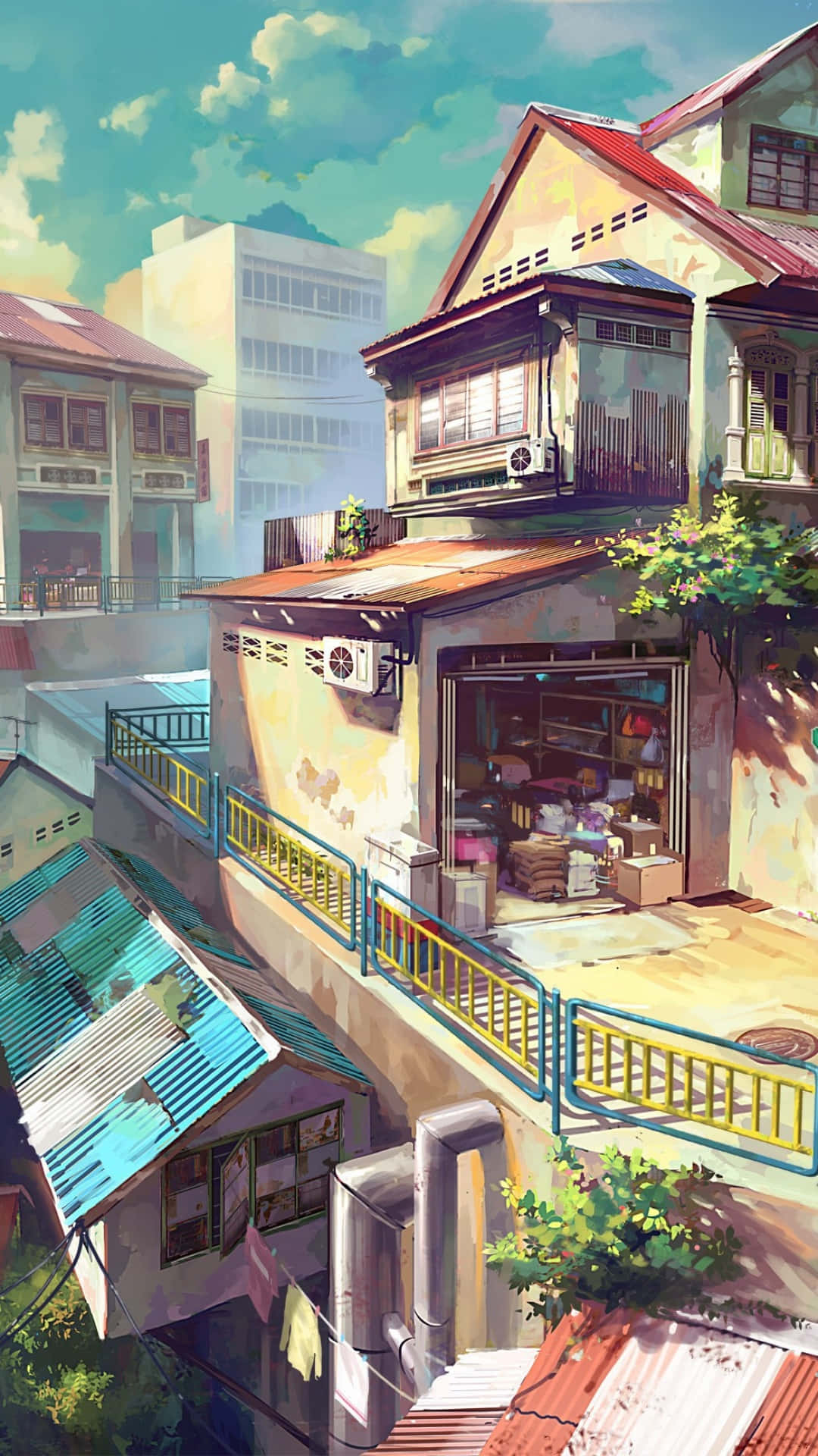 En fortryllende nat i animebyen Wallpapers