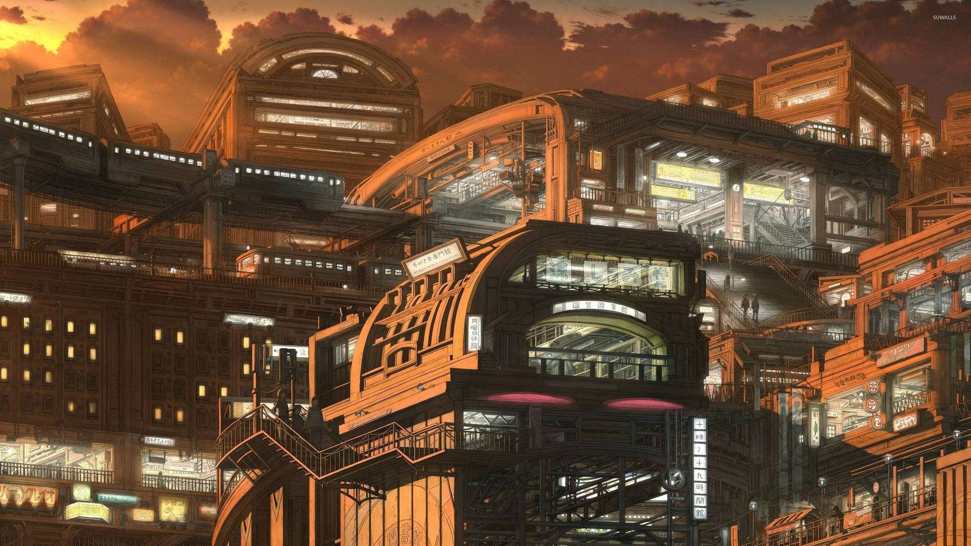 En Fremtidsby – Velkommen til Anime City Wallpapers