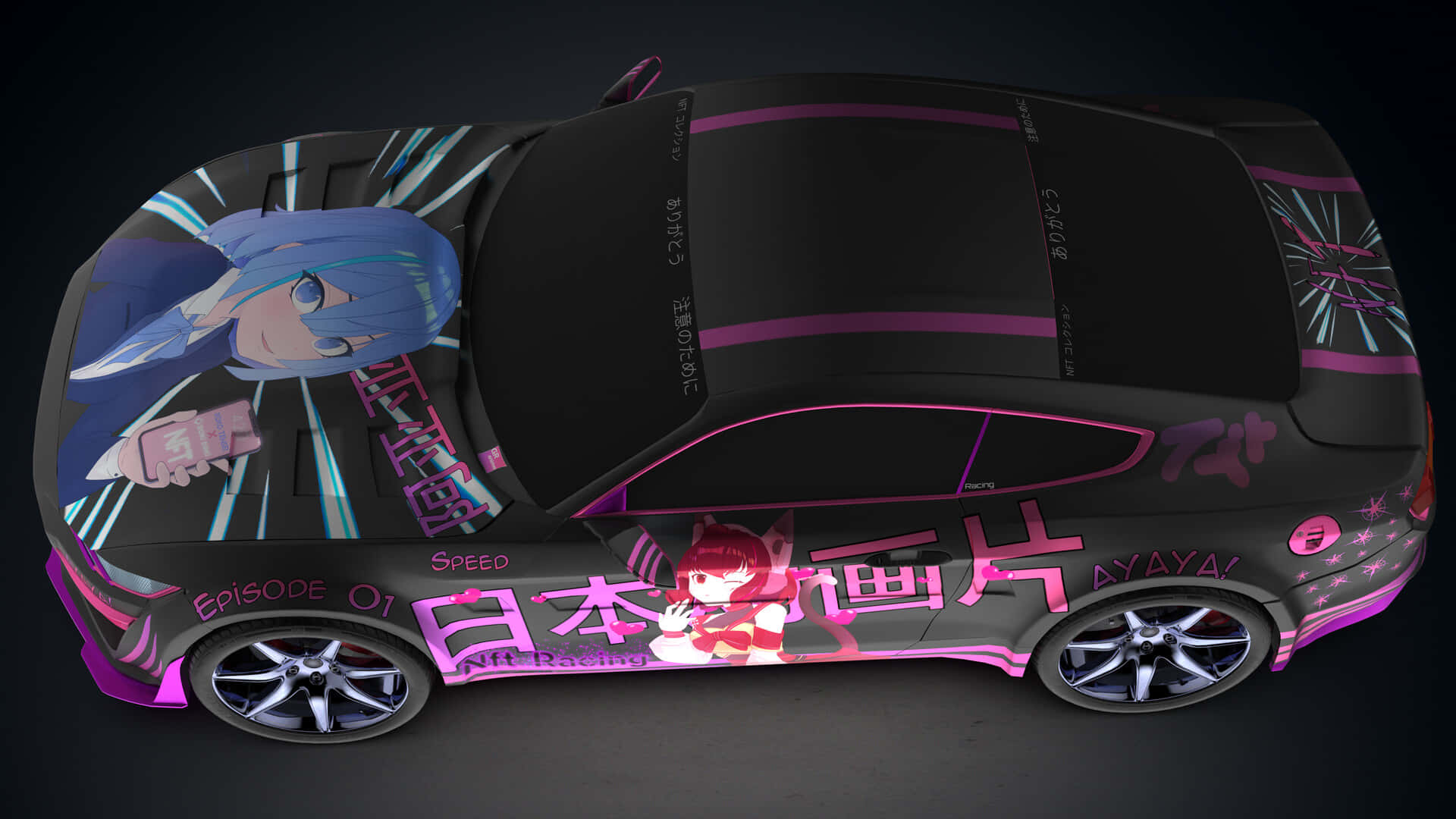 En futuristisk anime-bil til fremtidige generationer Wallpapers