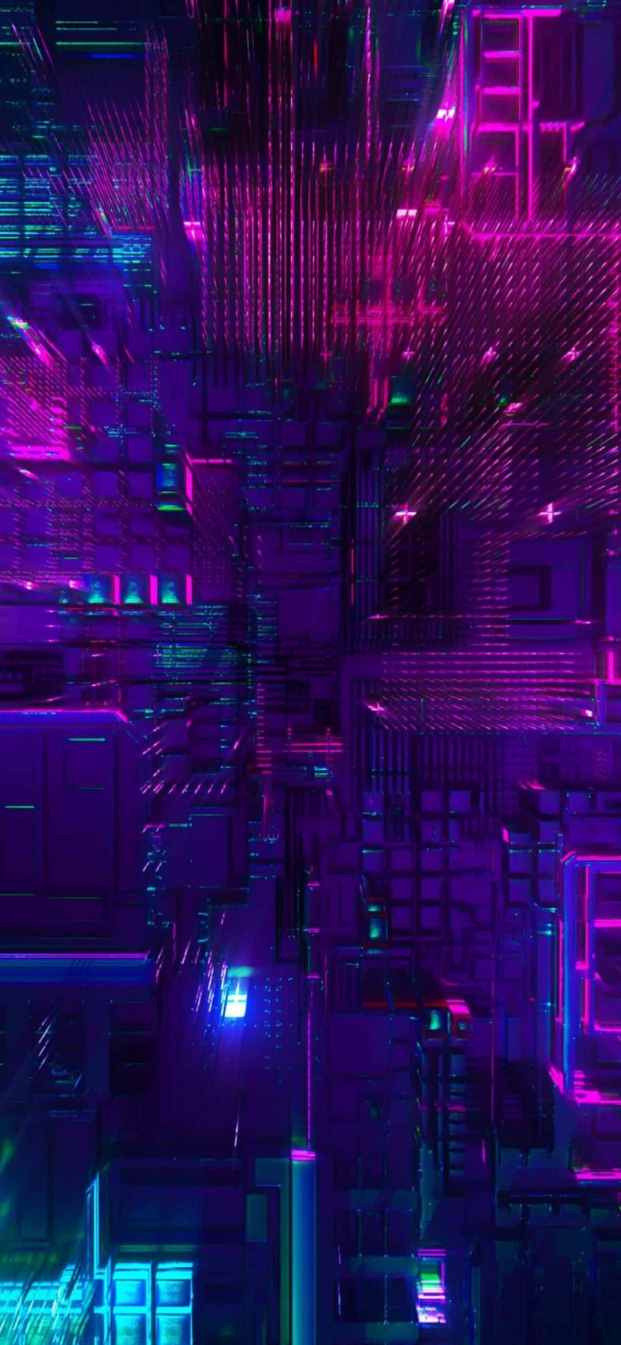 en futuristisk by med neonlys og en futuristisk by Wallpapers