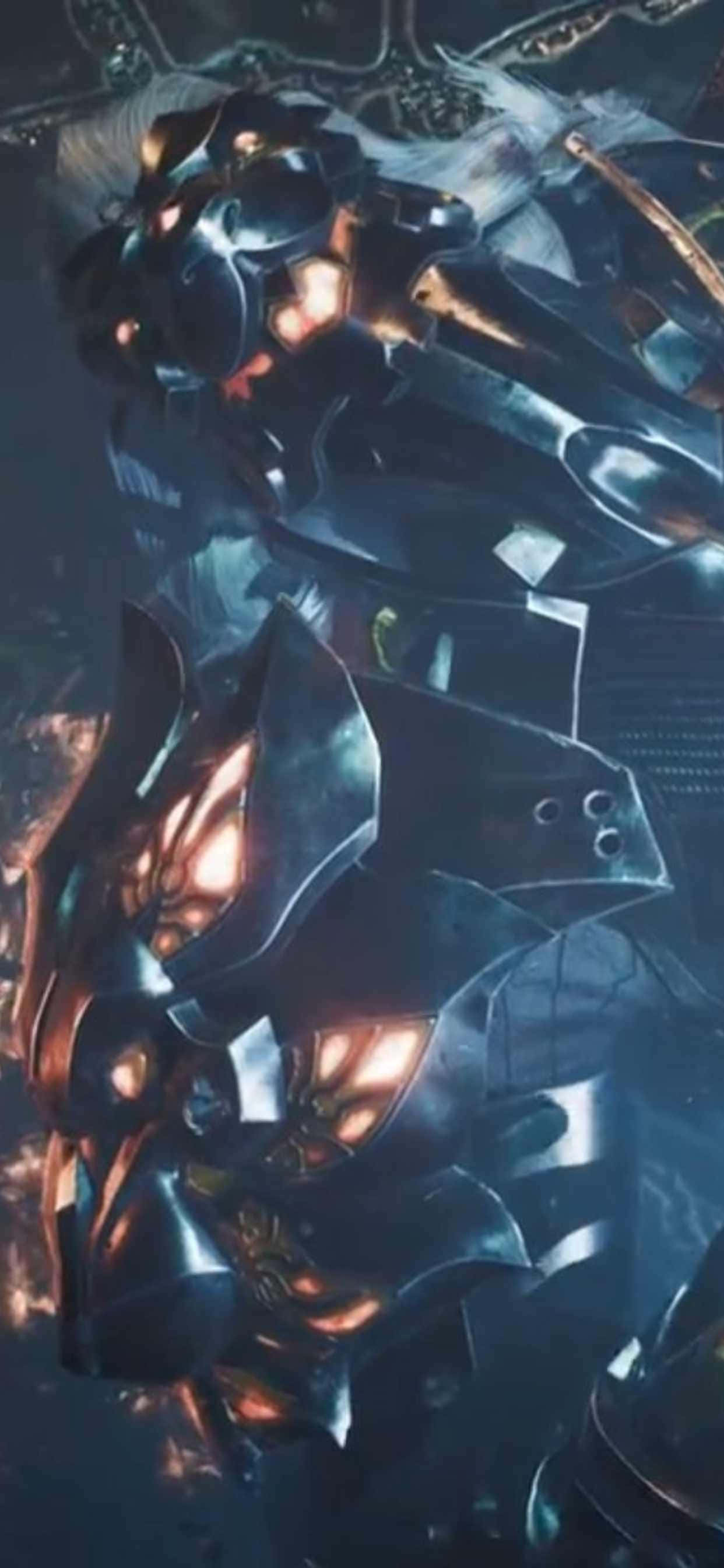 en futuristisk robot med et glødende hoved Wallpapers