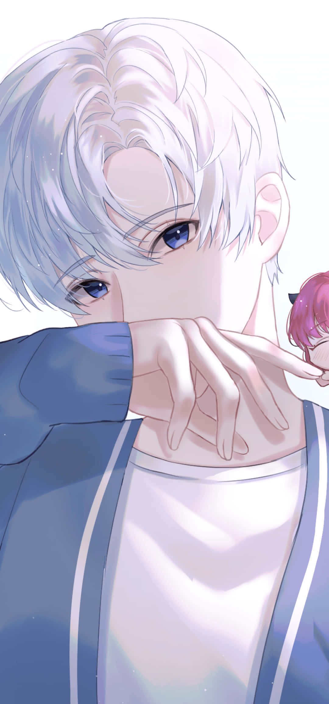 En genert og sød anime-dreng poserer for kameraet Wallpapers