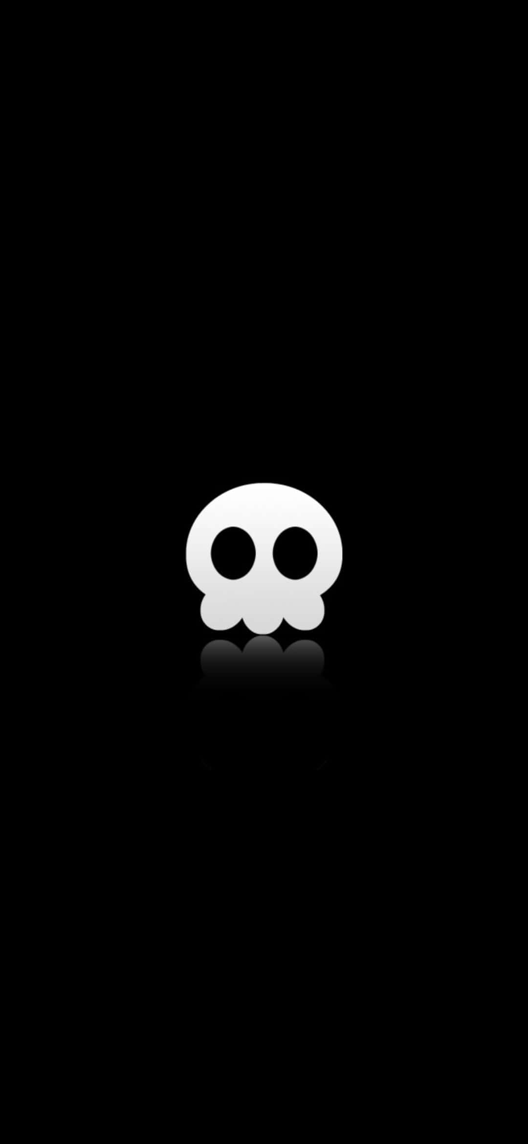 en hvid kranielogo på en sort baggrund Wallpapers