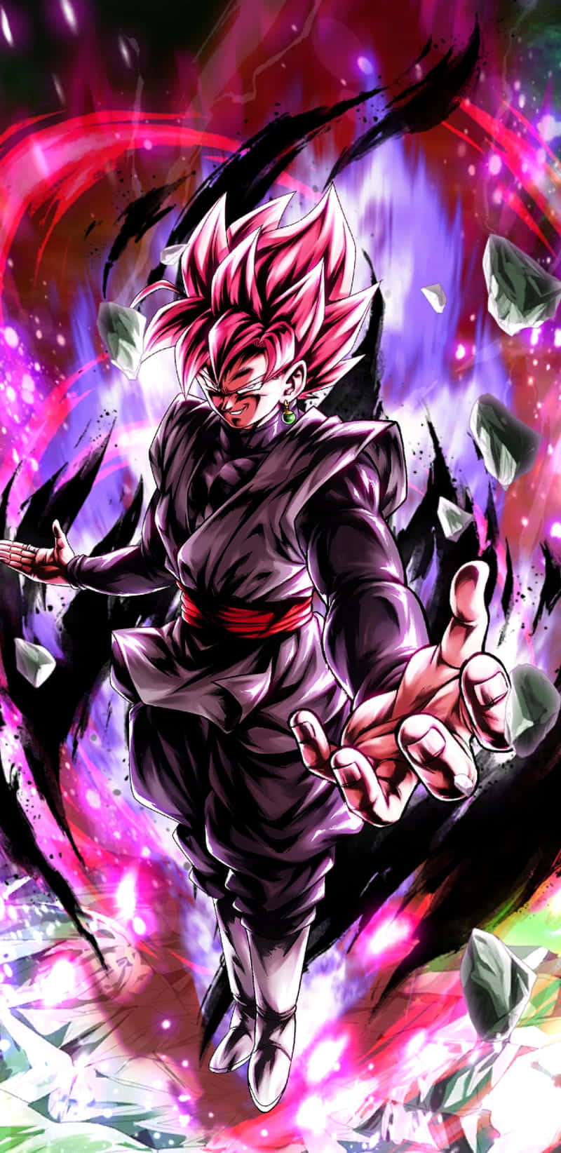 En intens, kraftfuld Goku Black udløser sin voldsomme energi Wallpapers