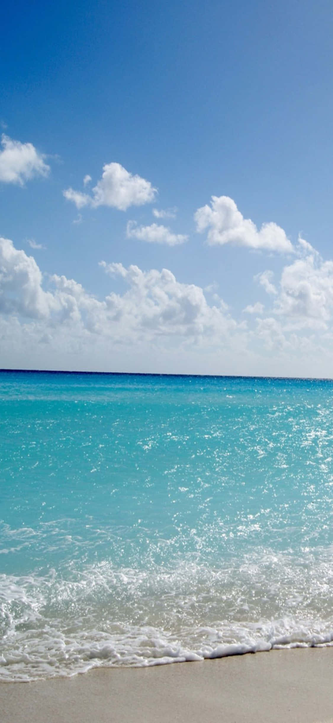 En iPhone X med en fantastisk strandbaggrund Wallpapers