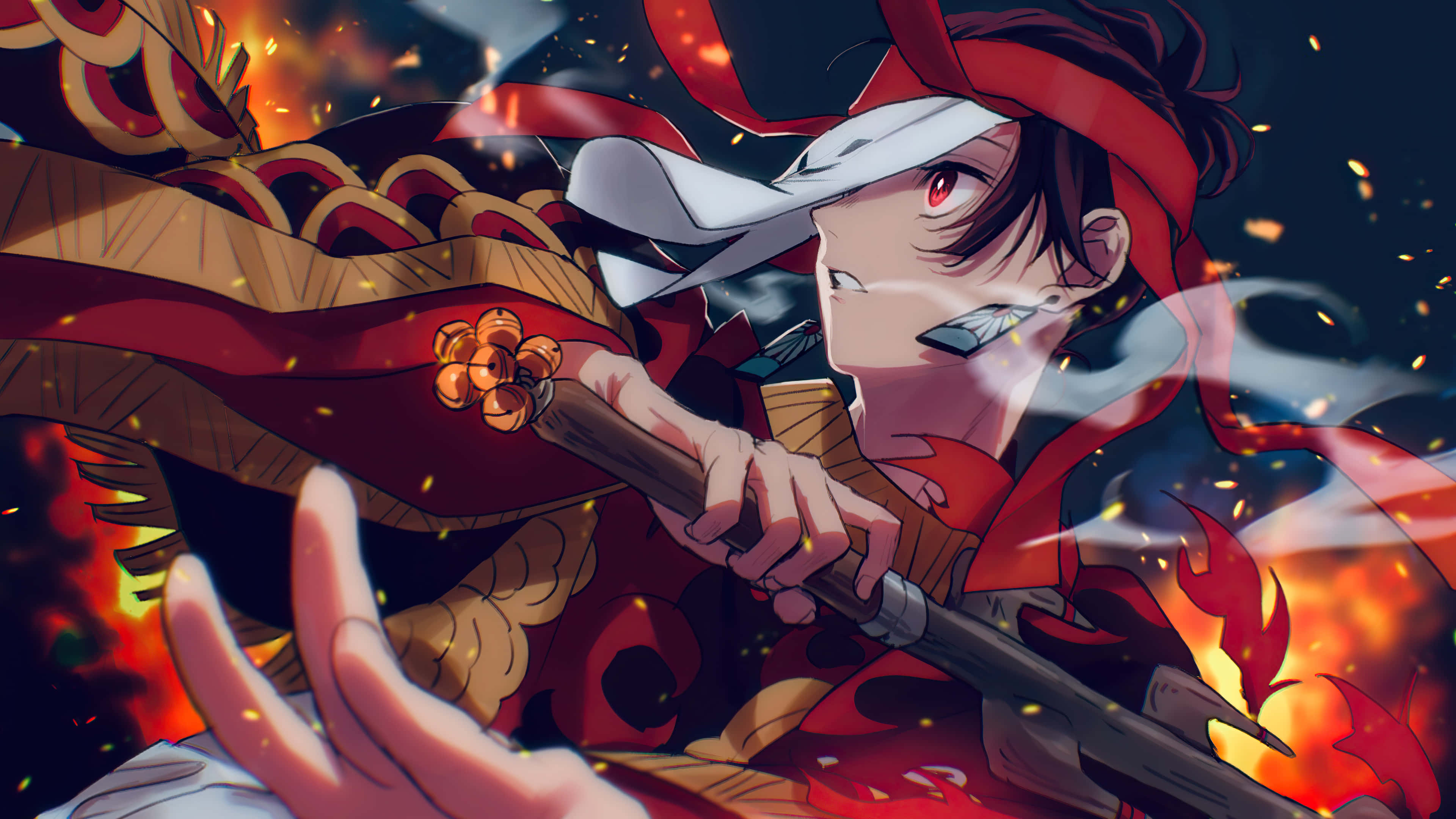 En karakter i anime-kostume med et sværd Wallpapers