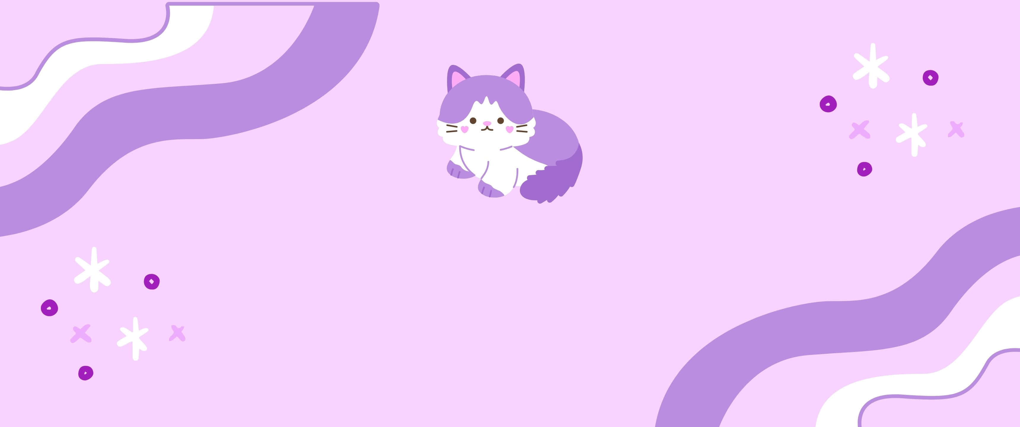 en kat står på en lilla baggrund Wallpapers