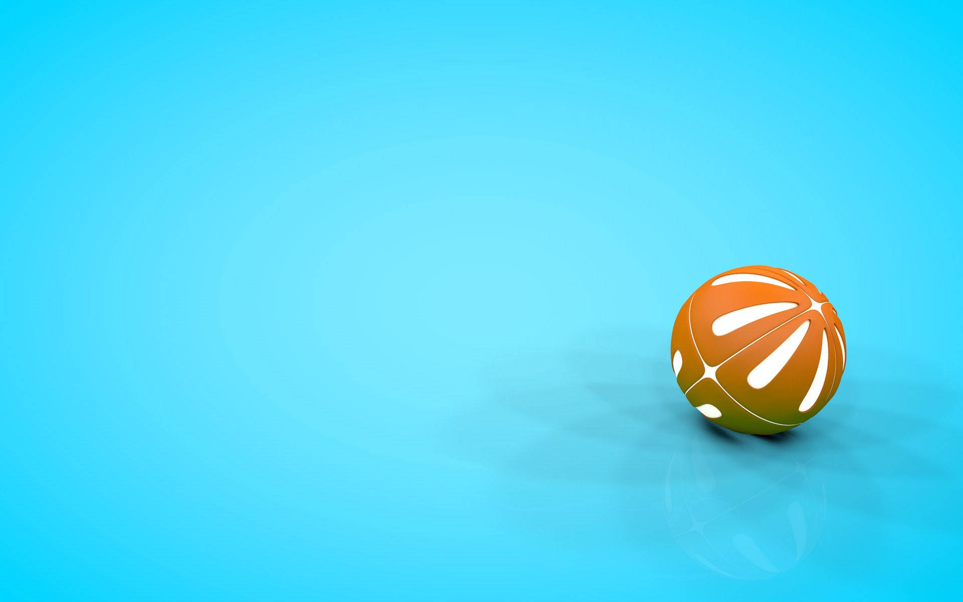 En klar orange strandbold svævende mod en skyfri blå himmel Wallpapers