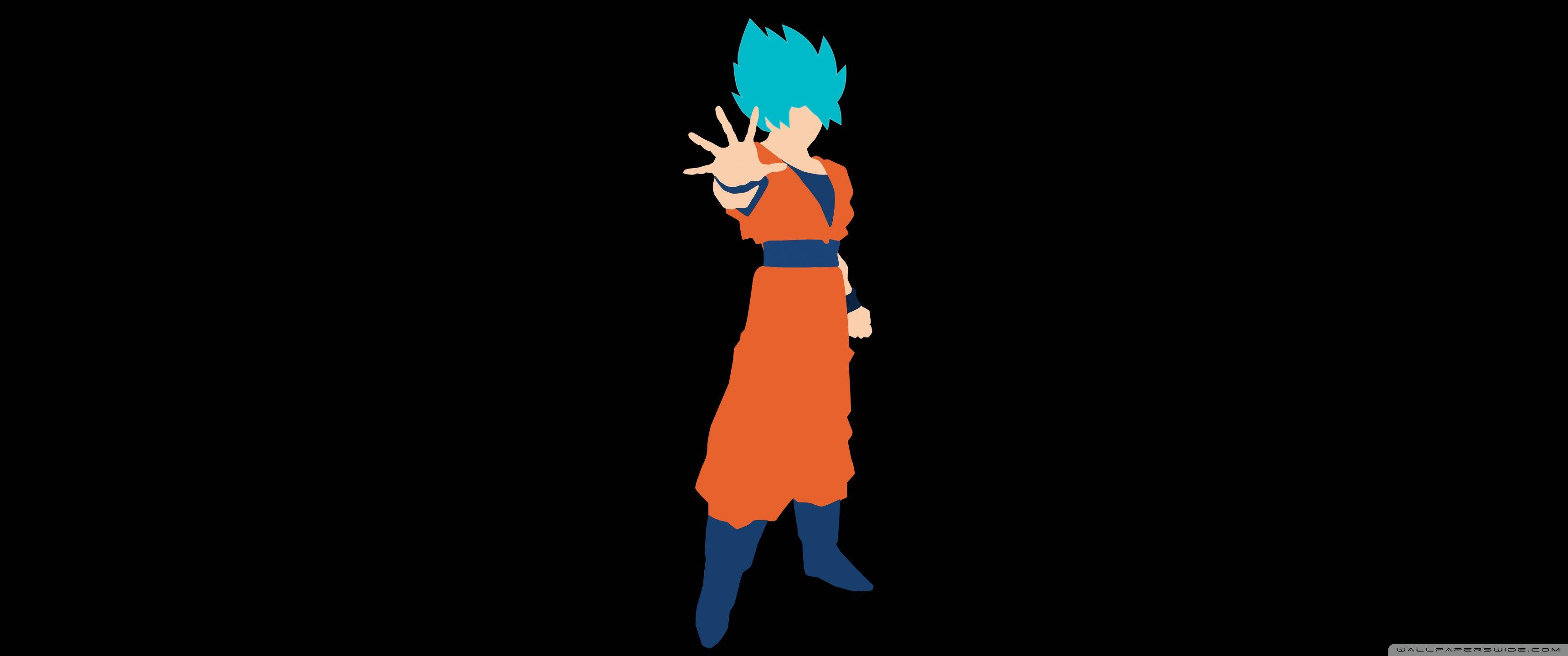 En Kraftfuldt Opladet Goku i Sin Super Saiyan Blå Form Wallpapers