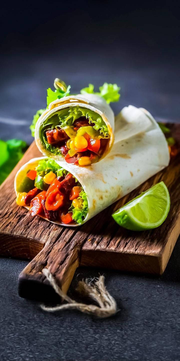 En lækker, krydret chilipeberburrito Wallpapers