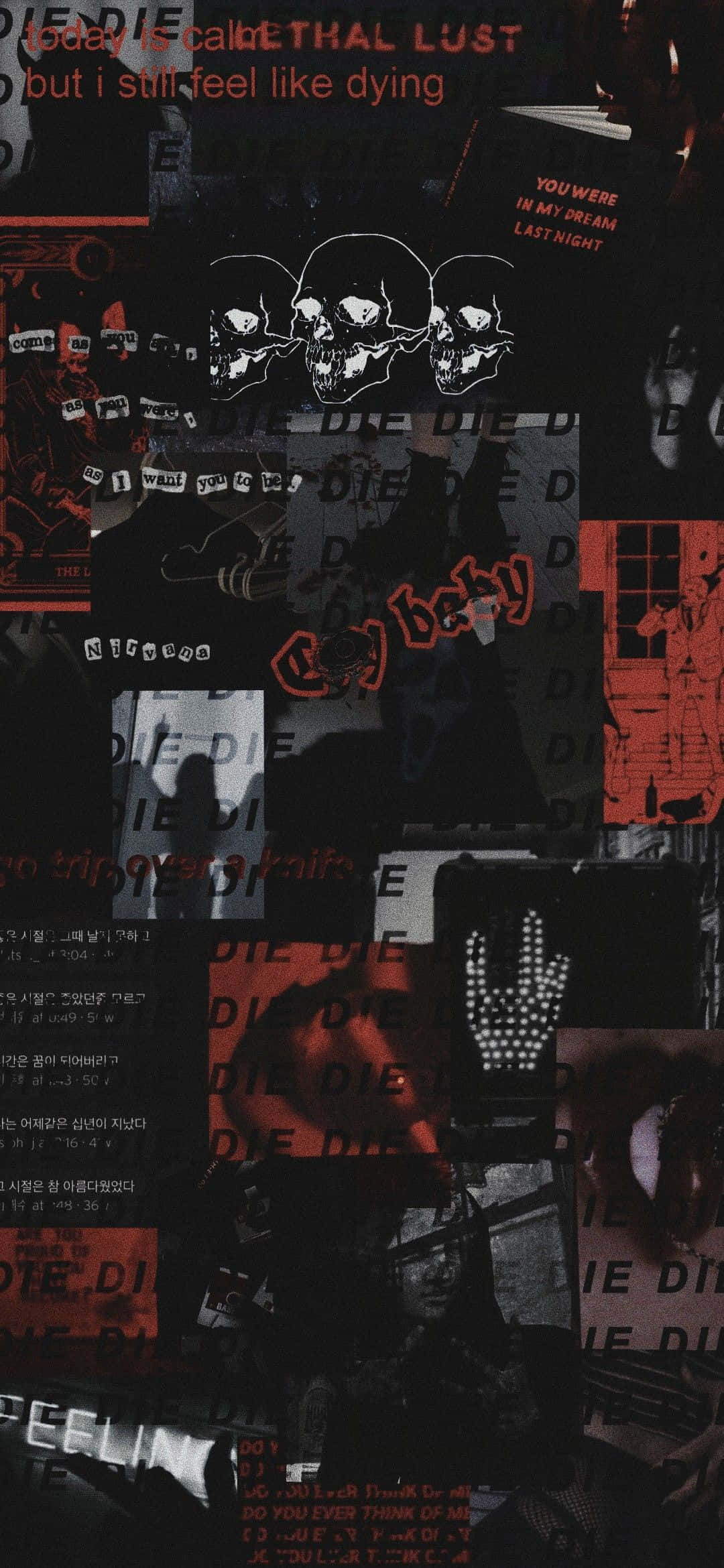 En levende rød collage Wallpapers