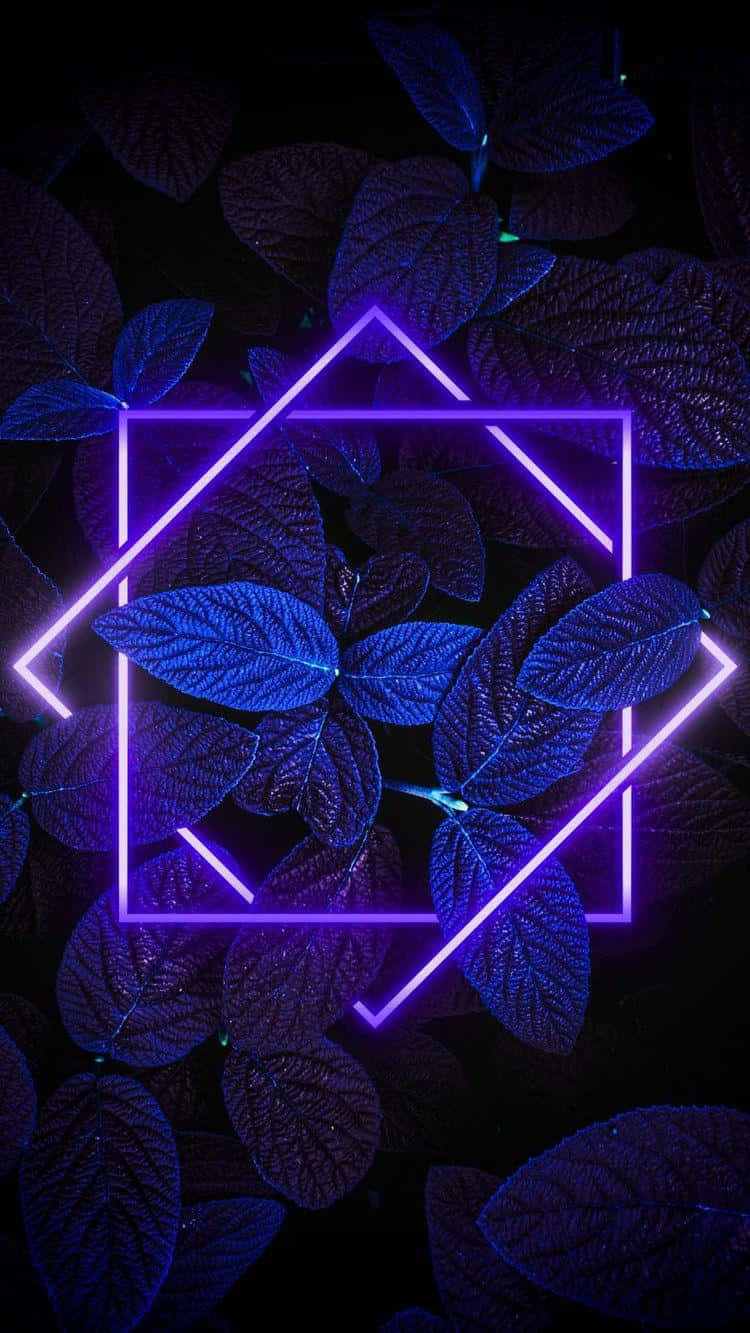 En lilla neonramme med blade i baggrunden Wallpapers
