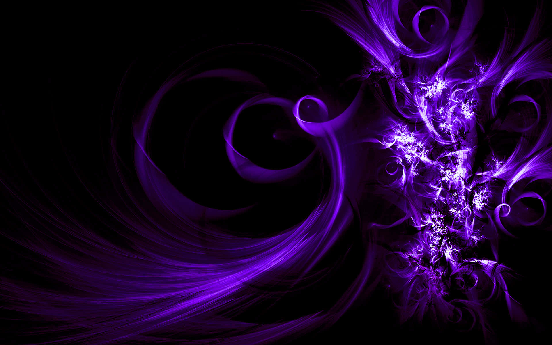 En livlig gade scene der viser skønheden af neonlilla på nattehimlen. Wallpapers