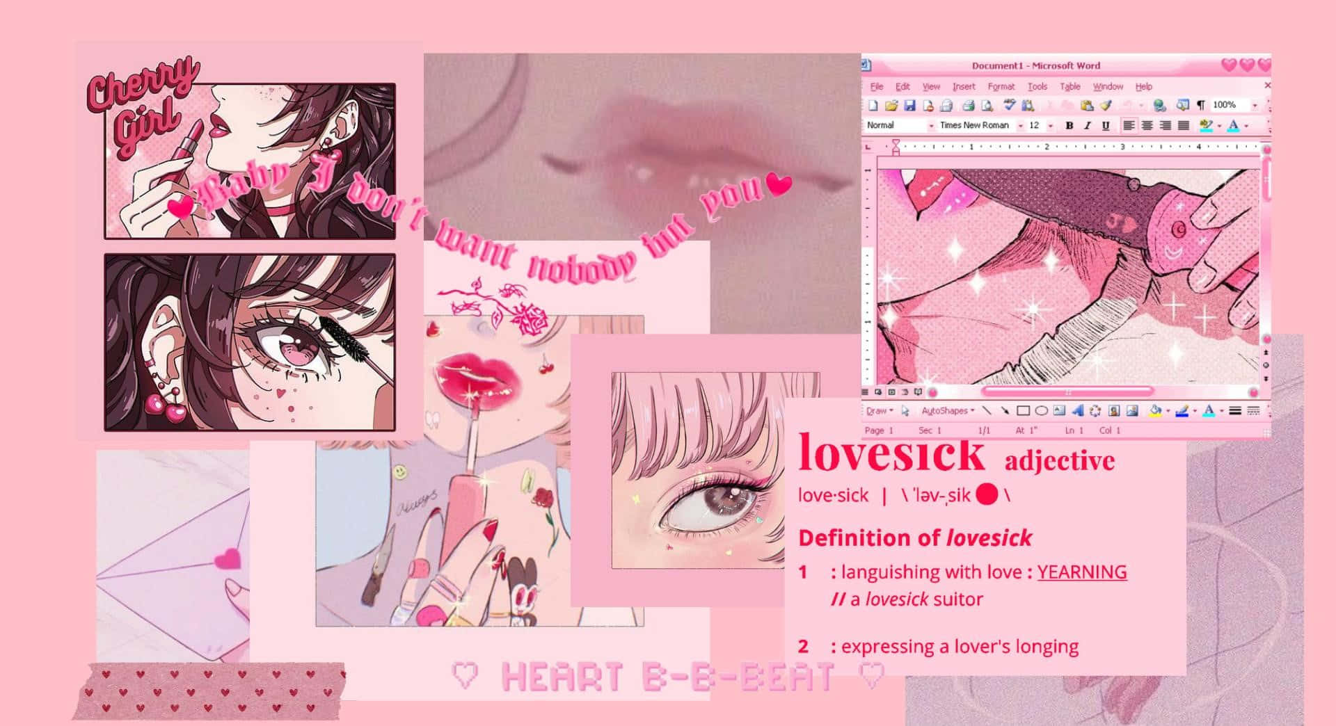 En livlig pink æstetisk illustration, perfekt til alle dine anime-behov. Wallpapers