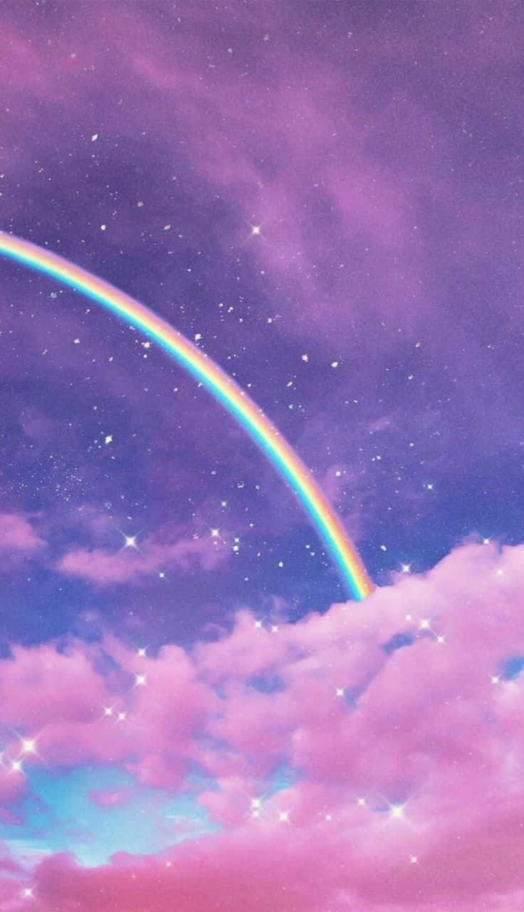 En livlig regnbue på en fredfyldt himmel. Wallpapers