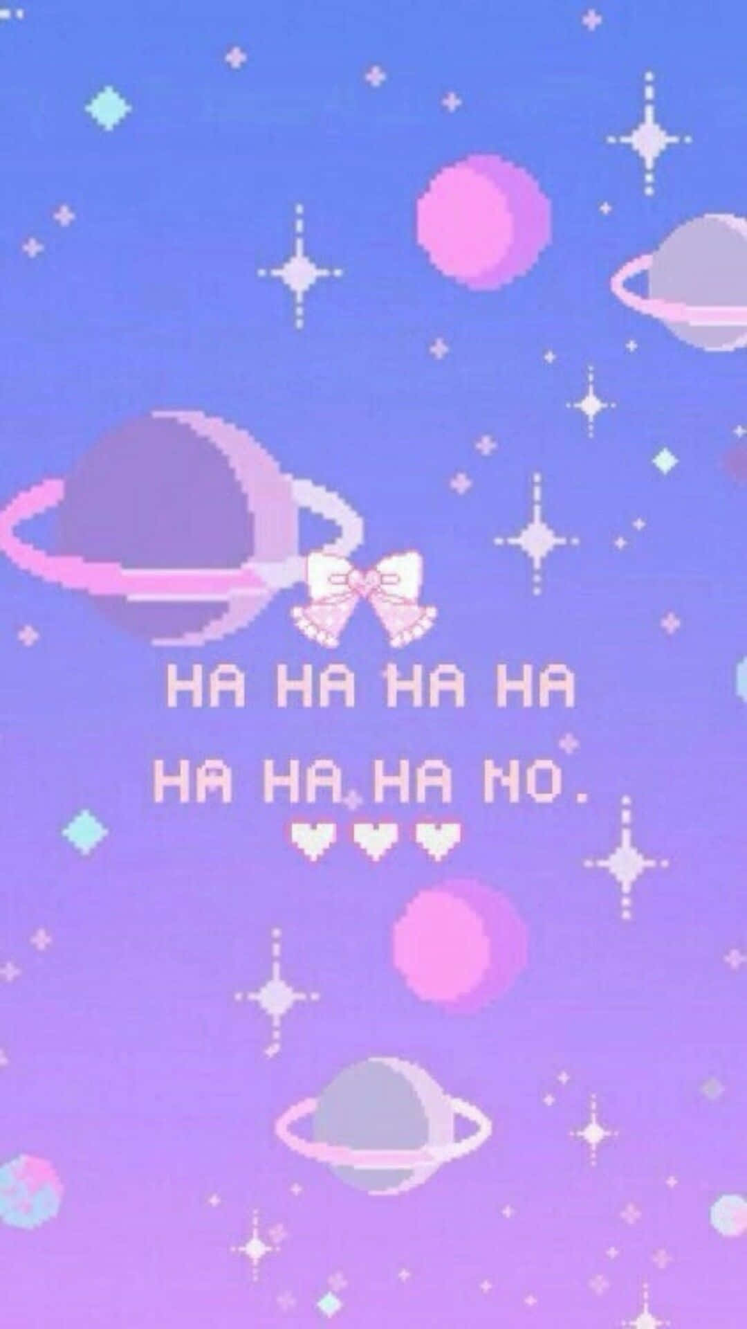 en lyserød og lilla baggrund med ordene ha ha ha Wallpapers